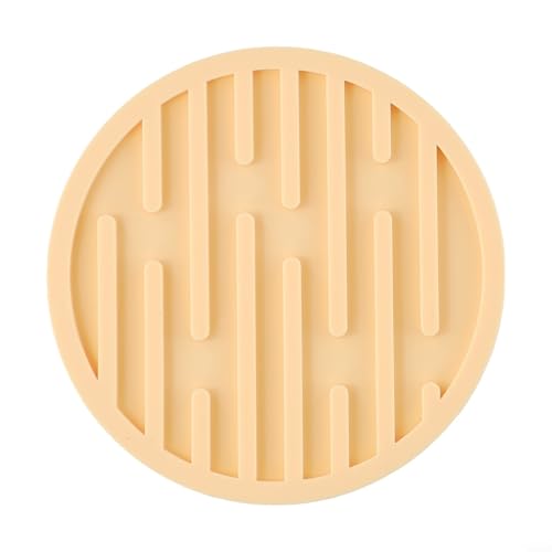 Silikon-Getränkeuntersetzer für Teetassen und Kaffeetassen, runde Form mit hitzebeständigem, auslaufsicherem Rand, rutschfester Unterseite und Wasserablauf für Tischschutz (gelb) von RemixAst