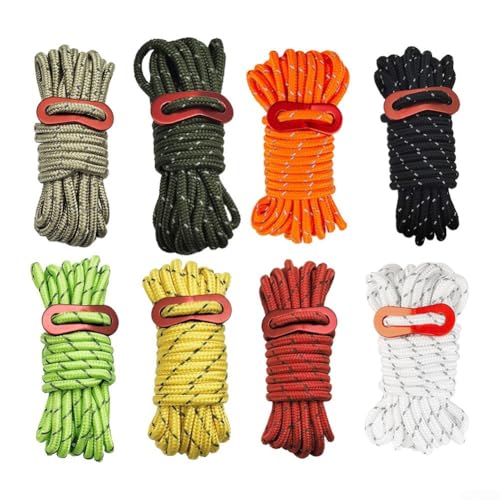 Spannleine Zeltseile 4 m, reflektierend, 4 mm Durchmesser, für Camping und Wandern (Orange Rot) von RemixAst