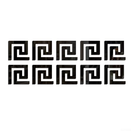 Spiegel-Wandaufkleber für Heimdekoration, reflektierender Acryl-Aufkleber für Wohnzimmer, Schlafzimmer und Büro (schwarz) von RemixAst