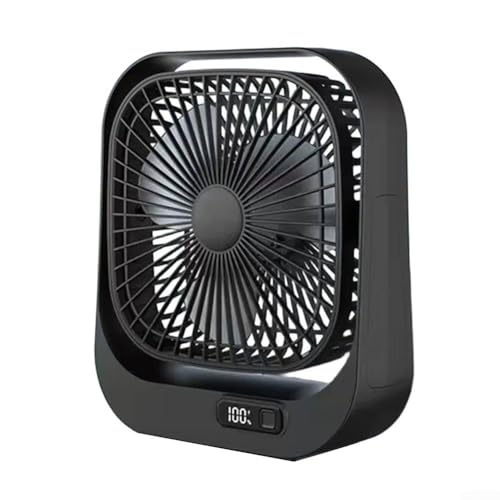 Tragbarer Schreibtischventilator mit digitalem Display, mit wiederaufladbarem Akku, bürstenloser Motor, Schreibtisch-Umwälzventilator, geräuscharm, Multi-Geschwindigkeitskontrolle für Zuhause, Büro von RemixAst