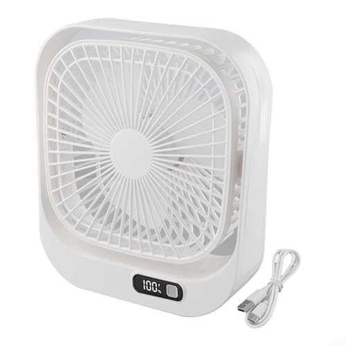 Tragbarer Schreibtischventilator mit digitalem Display, mit wiederaufladbarem Akku, bürstenloser Motor, Schreibtisch-Umwälzventilator, geräuscharm, Multi-Geschwindigkeitskontrolle für Zuhause, Büro von RemixAst