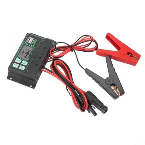 Tragbarer für MPPT Batterie-Controller mit Display und USB-Ausgang für Solarladung, 10 A, 30 A, 60 A, 100 A, geeignet für 12 V 24 V Batteriesysteme (30 A) von RemixAst