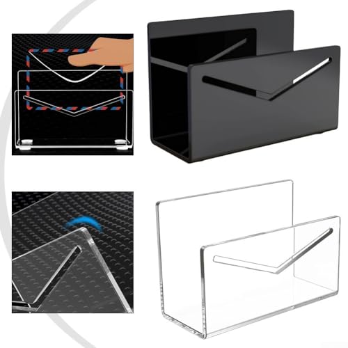 Transparenter Acryl-Umschlaghalter für den Bürogebrauch mit stabilem Design und minimaler Stellfläche auf dem Schreibtisch (schwarz) von RemixAst