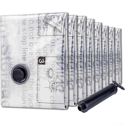 Vakuum-Kompressionsbeutel zur Aufbewahrung von Kleidung und Steppdecken, platzsparende, versiegelte Beutel für Reisen und Reisen, PVC-Material für effizientes Verpacken und Schutz (40 x 60 cm) von RemixAst