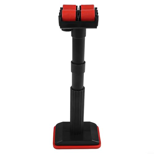 Verstellbare Stützstange, mit 4 Rollen Schrank-Installationshelfer 19-46 cm Verlängerungsstange rutschfeste Bodenmatte schwarze Waschbeckenschrank-Montagehalterung von RemixAst