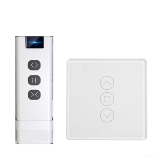 WiFi Connected Smart Curtain Switch with RF433 Remote, Touch Operation and For Alexa Compatibility (White) von RemixAst