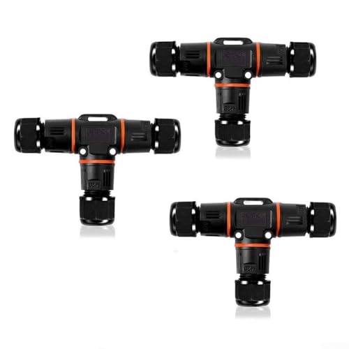 Zuverlässige wasserdichte Kabelverbinder, 3 Stück T-Form Design mit IP68 Bewertung für Außenbeleuchtung (8–12 mm) von RemixAst