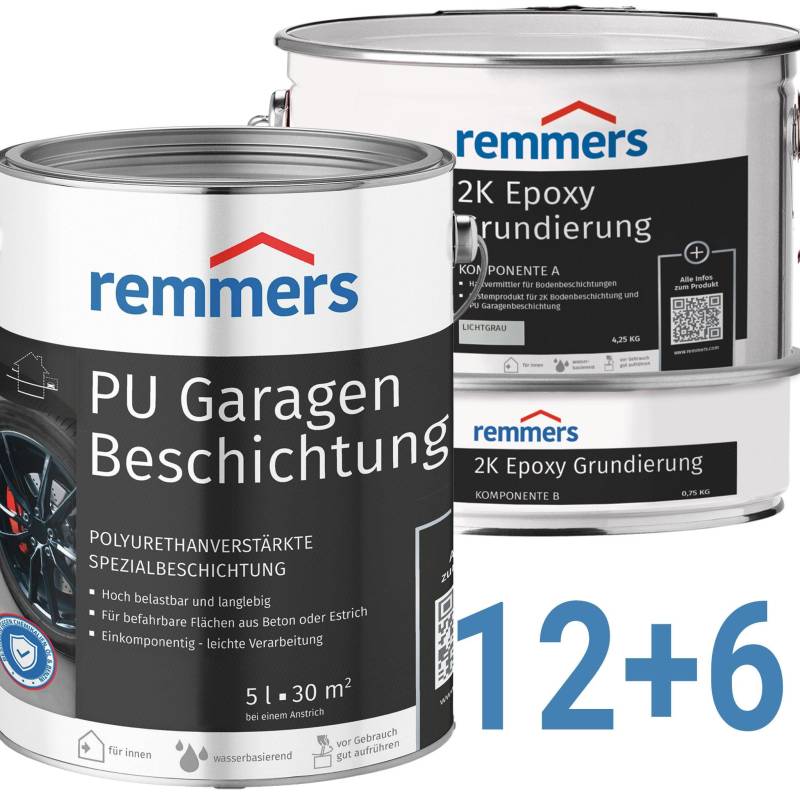 Garagenbodenbeschichtung Set bis 180m² RAL7016 Anthrazitgrau von Remmers