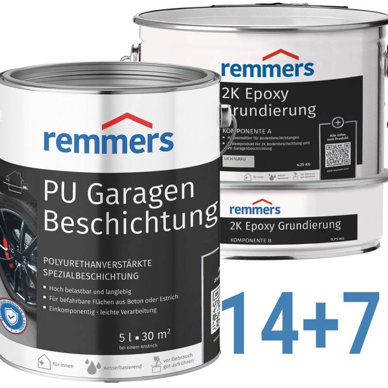 Garagenbodenbeschichtung Set bis 210m² RAL7001 Silbergrau von Remmers