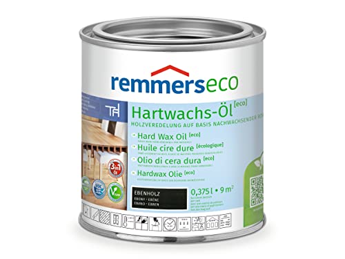 Remmers Hartwachs-Öl [eco] ebenholz, 0,375 Liter, Hartwachsöl für innen, natürliche Basis, Beize, Öl und Versiegelung in einem, nachhaltig, vegan von Remmers