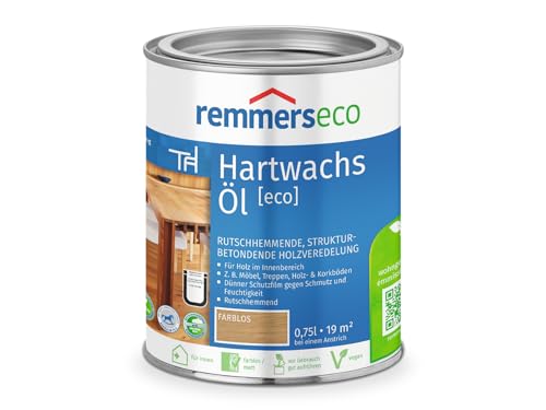 Remmers Hartwachs-Öl [eco] farblos, 0,75 Liter, für innen, natürliche Basis, 3in1: Beize, Öl und Versiegelung in einem, rutschhemmend, vegan von Remmers