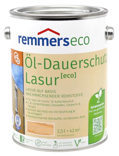 Remmers Dauerschutz-Lasur [eco] farblos, 2,5 Liter, Langlebig, ausgeprägter UV-Schutz, für innen und außen, Schutz vor UV-Strahlung & Feuchtigkeit von Remmers