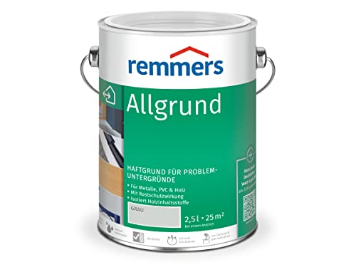 Remmers Allgrund grau, 2,5 Liter, Haftgrund für Metall, Kunststoff, Holz, mit Rostschutz und Isoliergrund, innen und außen, Made in Germany von Remmers