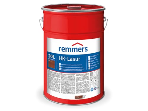 Remmers HK-Lasur 3in1 kastanie, 20 Liter, Holzlasur aussen, 3facher Holzschutz mit Imprägnierung + Grundierung + Lasur, Feuchtigkeit- und UV-Schutz von Remmers