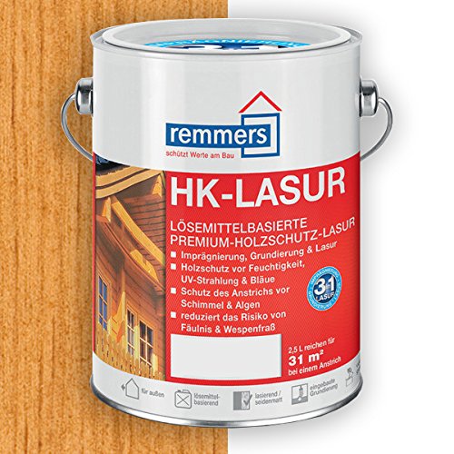 Remmers HK-Lasur 3in1 pinie/lärche, 0,75 Liter, Holzlasur aussen, 3facher Holzschutz mit Imprägnierung + Grundierung + Lasur, Feuchtigkeit- und UV-Schutz von Remmers