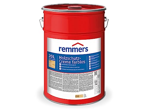 Remmers Holzschutz-Creme farblos, 20 Liter, tropffreie Holzlasur für aussen, 3facher Holzschutz mit Imprägnierung + Grundierung + Lasur von Remmers