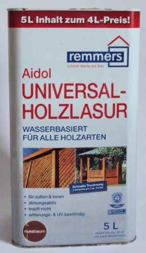 Remmers Aidol Universal Holzlasur auf Wasserbasis, Nussbaumr / 5 Liter von Remmers