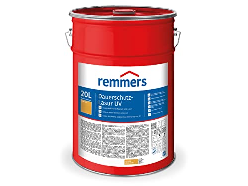 Remmers Dauerschutz-Lasur UV eiche hell, 20 Liter, Holz UV-Schutz für außen, auch für helle Farbtöne und farblos UV+, blockfest, wetterbeständig von Remmers