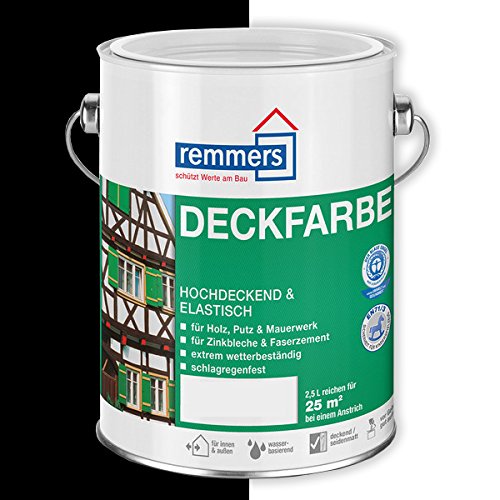 Remmers Deckfarbe (10 l, schwarz) von Remmers