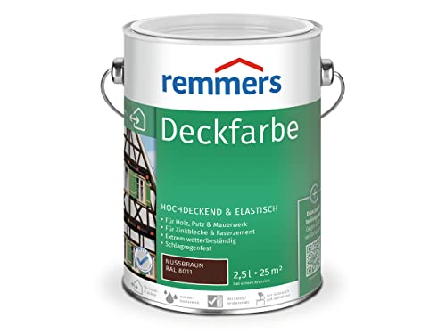 Remmers Deckfarbe nussbraun, 2,5 Liter, Deckfarbe für innen und außen, Wetterschutzfarbe viele Untergründe, hochdeckend, wetterfest Remmers Deckfarbe nussbraun, 2,5 Liter, Deckfarbe für innen und außen, Wetterschutzfarbe viele Untergründe, hochdeckend, wetterfest von Remmers