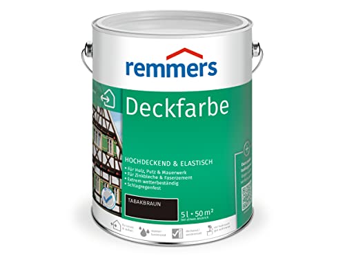 Remmers Deckfarbe tabakbraun, 5 Liter, Deckfarbe für innen und außen, Wetterschutzfarbe viele Untergründe, hochdeckend, wetterfest Remmers Deckfarbe tabakbraun, 5 Liter, Deckfarbe für innen und außen, Wetterschutzfarbe viele Untergründe, hochdeckend, wetterfest von Remmers