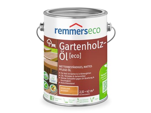 Remmers Gartenholz-Öl [eco], douglasie intensiv, 2,5 Liter, Wetterbeständiges, mattes Öl, aussen und innen, optimal für Terassen & Gartenmöbel, rutschhemmend von Remmers