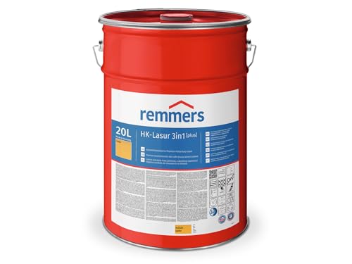 Remmers HK-Lasur 3in1 [plus] kiefer, matt, 20 Liter, Lösemittelreduzierte Premium-Holzschutz-Lasur für außen, 3in1, schnelltrocknend, langlebig von Remmers