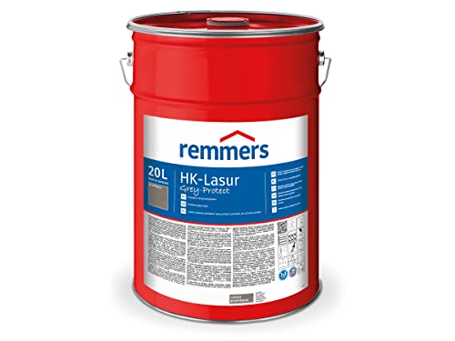 Remmers HK-Lasur Grey-Protect graphitgrau, 20 Liter, Holzlasur für Vergrauung außen, 3 Holzschutz Produkte in einem, Feuchtigkeit- und UV-Schutz von Remmers