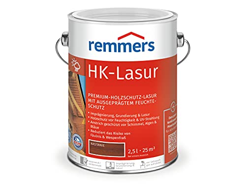 Remmers HK-Lasur kastanie, 2,5 Liter, Holzlasur aussen, 3facher Holzschutz mit Imprägnierung + Grundierung + Lasur, Feuchtigkeit- und UV-Schutz Remmers HK-Lasur kastanie, 2,5 Liter, Holzlasur aussen, 3facher Holzschutz mit Imprägnierung + Grundierung + Lasur, Feuchtigkeit- und UV-Schutz von Remmers