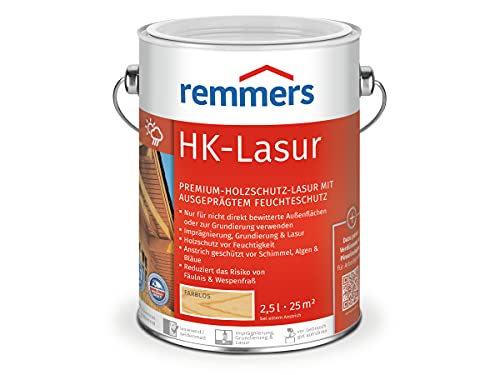 Remmers HK-Lasur farblos, 2,5 Liter, Holzlasur aussen, 3facher Holzschutz mit Imprägnierung + Grundierung + Lasur, Feuchtigkeit- und UV-Schutz Remmers HK-Lasur farblos, 2,5 Liter, Holzlasur aussen, 3facher Holzschutz mit Imprägnierung + Grundierung + Lasur, Feuchtigkeit- und UV-Schutz von Remmers