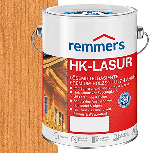 Remmers HK-Lasur pinie/lärche, 20 Liter, Holzlasur aussen, 3facher Holzschutz mit Imprägnierung + Grundierung + Lasur, Feuchtigkeit- und UV-Schutz von Remmers