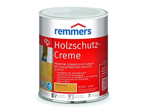 Remmers Holzschutz-Creme 3in1 eiche hell, 0,75 Liter, tropffreie Holzlasur für aussen, 3in1: Imprägnierung, Grundierung & Lasur in EINEM Arbeitsgang Remmers Holzschutz-Creme 3in1 eiche hell, 0,75 Liter, tropffreie Holzlasur für aussen, 3in1: Imprägnierung, Grundierung & Lasur in EINEM Arbeitsgang von Remmers