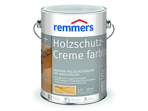 Remmers Holzschutz-Creme farblos, 2,5 Liter, tropffreier Premium Holzschutzgrund für Nadelhölzer, Gleichmäßiges & langlebiges Anstrichergebnis Remmers Holzschutz-Creme farblos, 2,5 Liter, tropffreier Premium Holzschutzgrund für Nadelhölzer, Gleichmäßiges & langlebiges Anstrichergebnis von Remmers