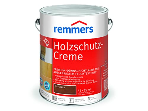 Remmers Holzschutz-Creme 3in1 nussbaum, 5 Liter, tropffreie Holzlasur für aussen, 3in1: Imprägnierung, Grundierung & Lasur in EINEM Arbeitsgang Remmers Holzschutz-Creme 3in1 nussbaum, 5 Liter, tropffreie Holzlasur für aussen, 3in1: Imprägnierung, Grundierung & Lasur in EINEM Arbeitsgang von Remmers