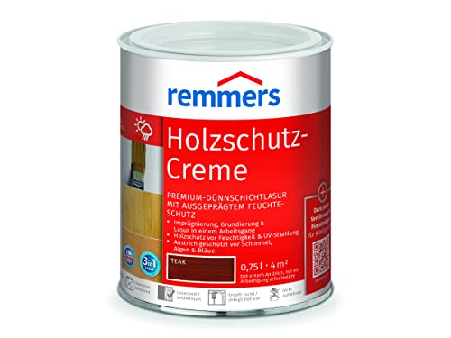 Remmers Holzschutz-Creme 3in1 teak, 0,75 Liter, tropffreie Holzlasur für aussen, 3in1: Imprägnierung, Grundierung & Lasur in EINEM Arbeitsgang Remmers Holzschutz-Creme 3in1 teak, 0,75 Liter, tropffreie Holzlasur für aussen, 3in1: Imprägnierung, Grundierung & Lasur in EINEM Arbeitsgang von Remmers