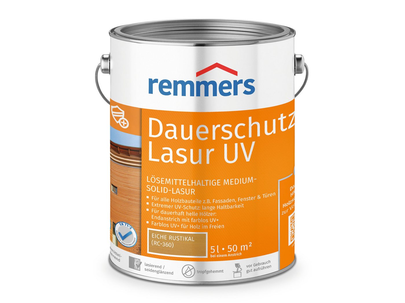 Remmers Holzschutzlasur Dauerschutz-Lasur UV ebenholz 5 Liter von Remmers