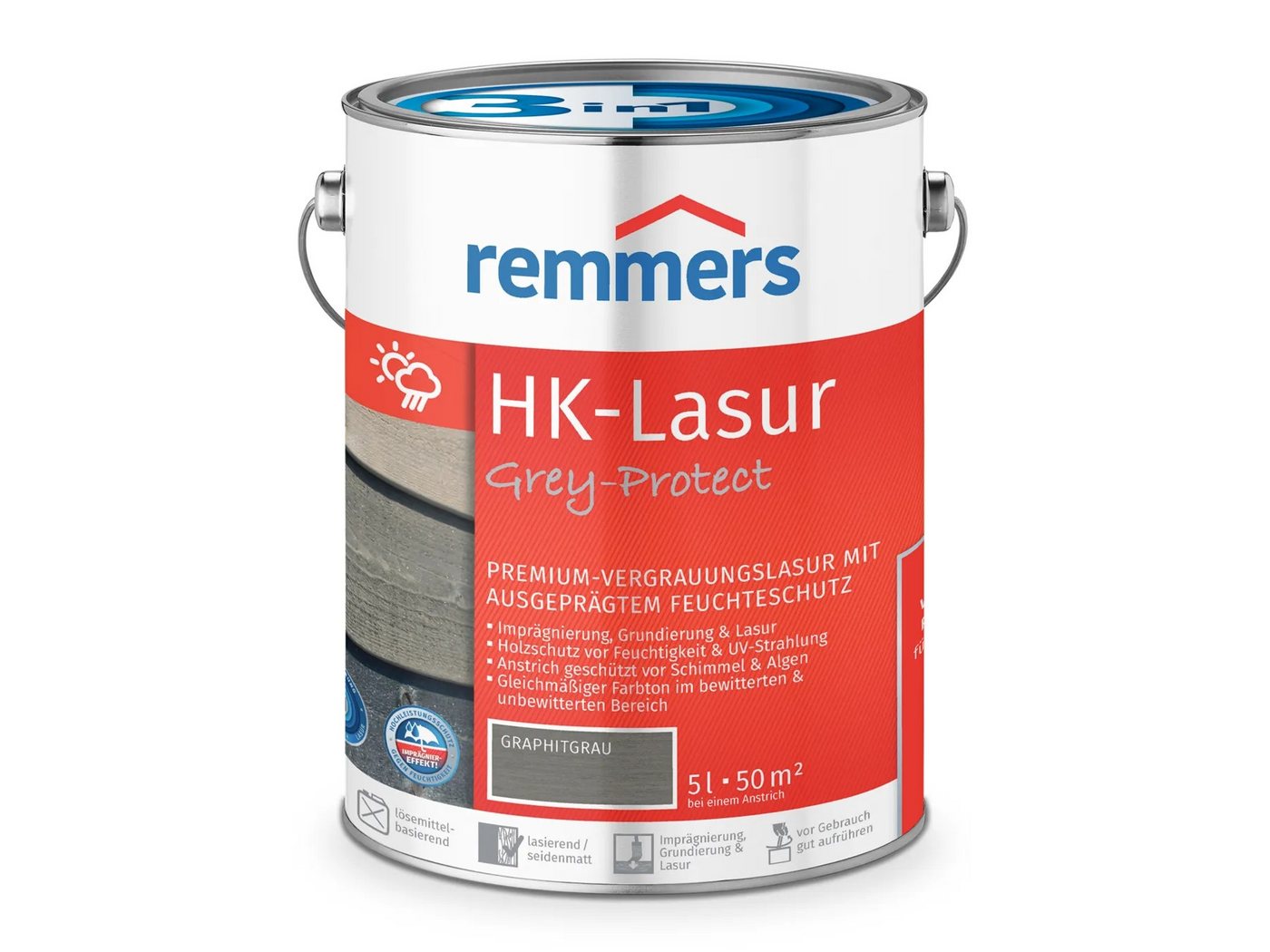 Remmers Holzschutzlasur HK-Lasur 3in1 Grey-Protect von Remmers