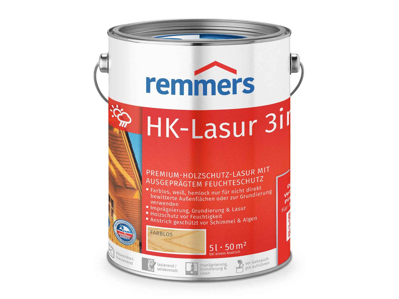 Remmers Holzschutzlasur HK-Lasur 3in1 ebenholz 5 Liter für aussen von Remmers