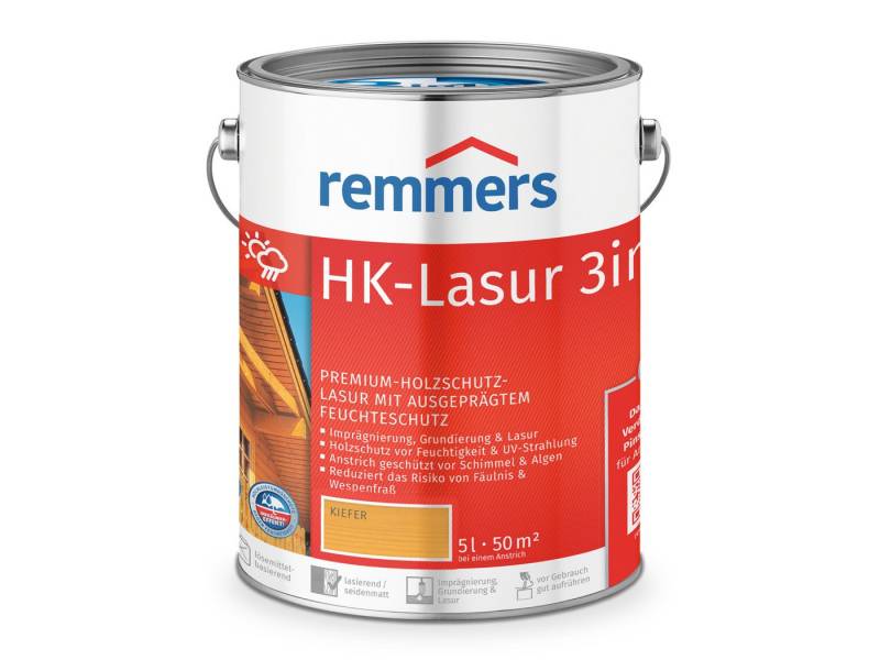 Remmers Holzschutzlasur HK-Lasur 3in1 ebenholz 5 Liter für aussen von Remmers