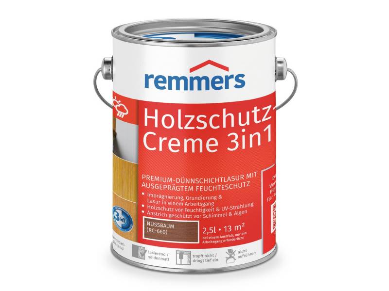Remmers Holzschutzlasur Holzschutz-Creme 3in1 eiche hell 2,5 Liter Remmers Holzschutzlasur Holzschutz-Creme 3in1 eiche hell 2,5 Liter von Remmers