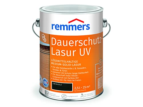Remmers Dauerschutz-Lasur UV ebenholz, 2,5 Liter, Holz UV-Schutz für außen, auch für helle Farbtöne und farblos UV+, blockfest, wetterbeständig Remmers Dauerschutz-Lasur UV ebenholz, 2,5 Liter, Holz UV-Schutz für außen, auch für helle Farbtöne und farblos UV+, blockfest, wetterbeständig von Remmers