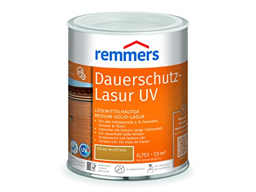 Remmers Dauerschutz-Lasur UV eiche rustikal, 0,75 Liter, Holz UV-Schutz für außen, auch für helle Farbtöne und farblos UV+, blockfest, wetterbeständig Remmers Dauerschutz-Lasur UV eiche rustikal, 0,75 Liter, Holz UV-Schutz für außen, auch für helle Farbtöne und farblos UV+, blockfest, wetterbeständig von Remmers