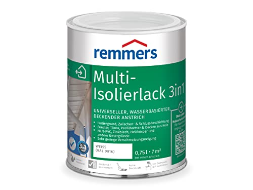 Remmers Multi-Lack 3in1 weiß (RAL 9016), 0,75 Liter, Wetterschutzfarbe, Metallschutzlack & Buntlack auf Wasserbasis für Holz, Metall & PVC von Remmers