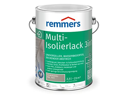 Remmers Multi-Lack 3in1 silbergrau (RAL 7001), 2,5 Liter, Wetterschutzfarbe, Metallschutzlack & Buntlack auf Wasserbasis für Holz, Metall & PVC von Remmers