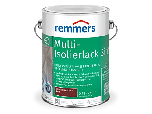 Remmers Multi-Lack 3in1 skandinavisch rot, 2,5 Liter, Wetterschutzfarbe, Metallschutzlack & Buntlack auf Wasserbasis für Holz, Metall & PVC von Remmers