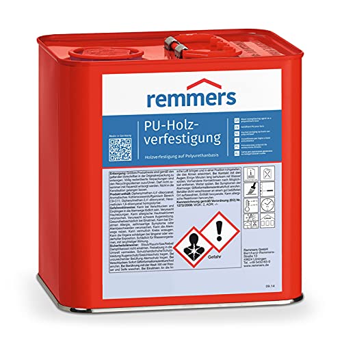 Remmers PU Holzverfestigung farblos 0,75l I 1K-Holzverfestigung und Schadstofffixierung auf PU-Basis I Holz innen und außen I Schadstoffmaskierung I Feuchteschutz für MDF-, HDF-Platten von Remmers
