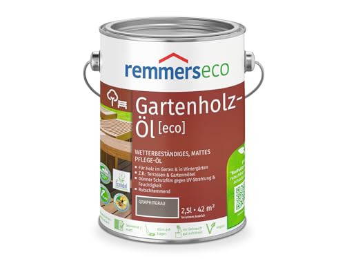 Remmers Patina-Öl [eco] graphitgrau, 2,5 Liter, nachhaltiges Holzöl grau, innen und außen, vegan, rutschhemmend, natürliche Grautöne für Holz von Remmers