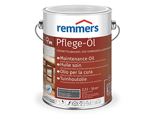 Remmers Pflege-Öl anthrazitgrau intensiv, 2,5 Liter, Holzöl für Holz innen und außen, wasserabweisend, wetterfest, für Gartenmöbel und Holzterrassen geeignet von Remmers