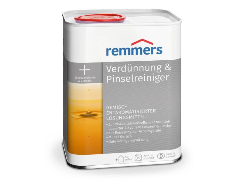Remmers Verdünnung & Pinselreiniger 0,75 Liter Pflegeset (reinigt Arbeitsgeräte, milder Geruch, gute Reinigungswirkung) von Remmers