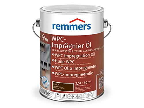 Remmers WPC-Imprägnier-Öl braun, 2,5 Liter, lösemittelbasiertes WPC Öl für innen und außen, für Terrassen, Zäune oder Gartenmöbel aus WPC, Resysta und Bambus geeignet, WPC Öl für Terrassen von Remmers